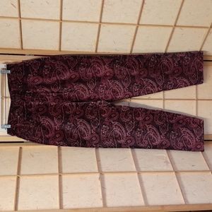 Billblass jeans maroon and black velvet pants size 10